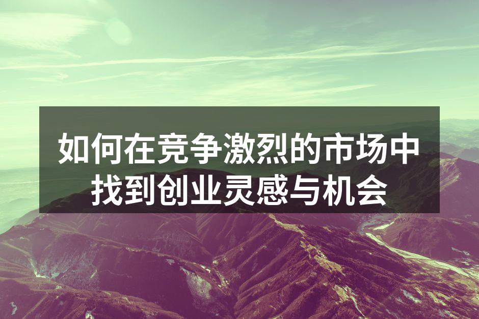 如何在竞争激烈的市场中找到创业灵感与机会